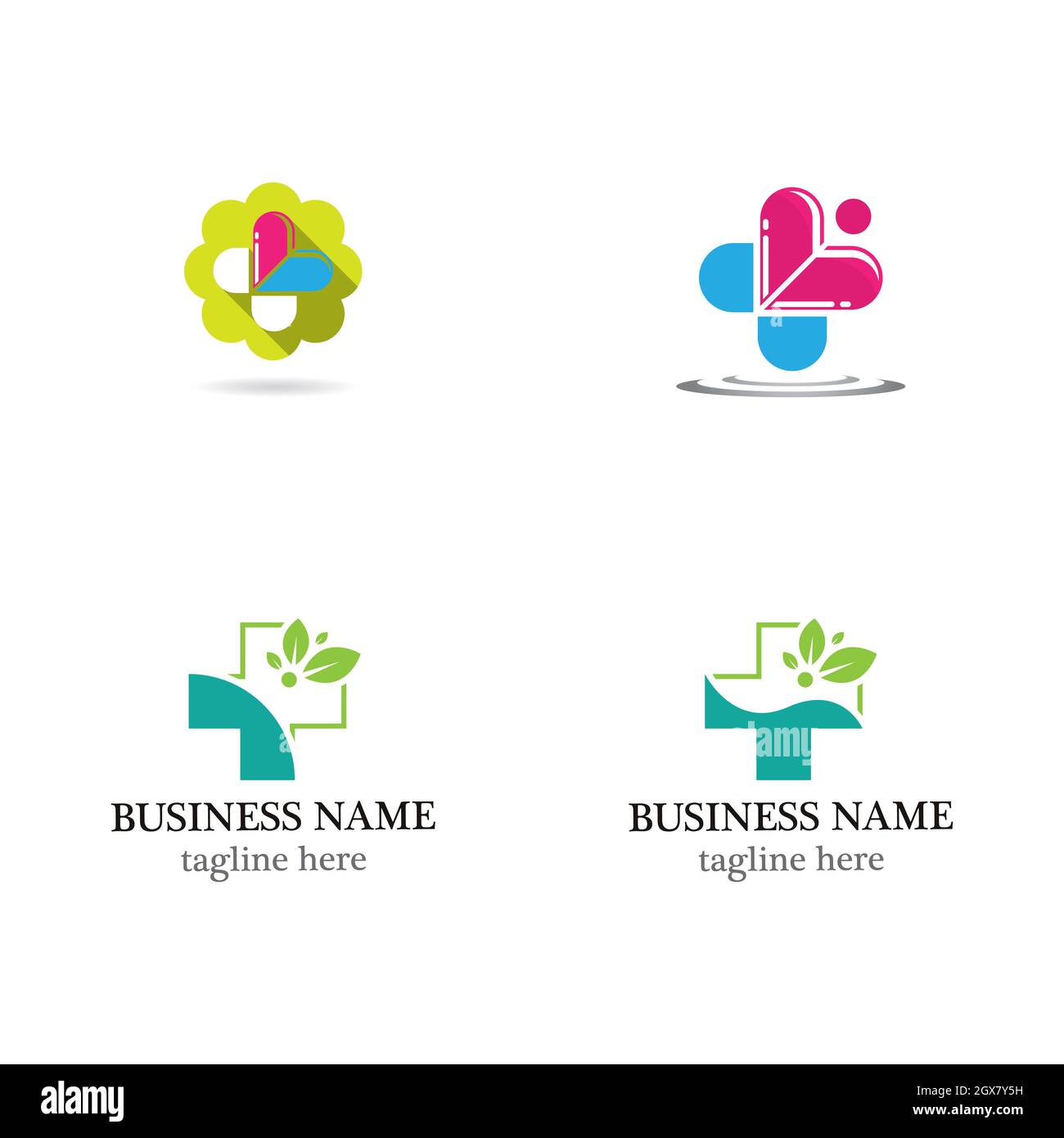Modello di logo medico di salute icona Set design Foto Stock