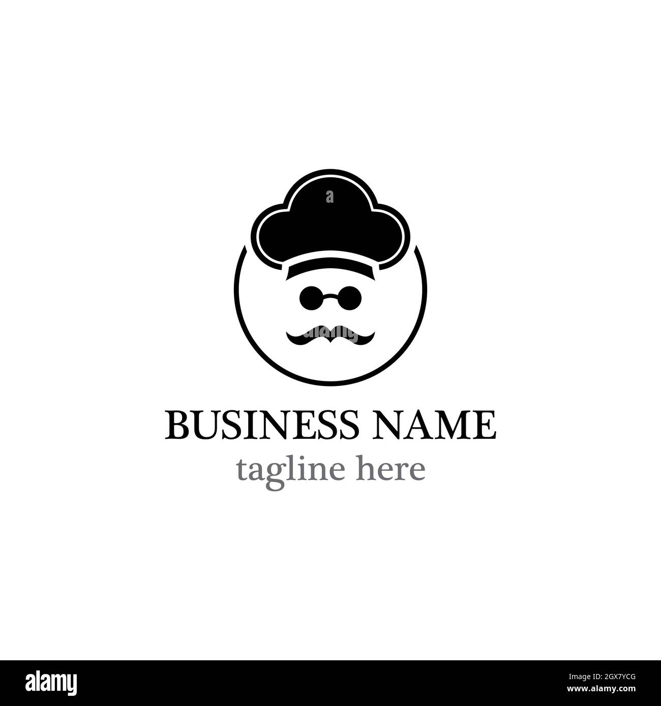 Icona vettore modello logo Chef Foto Stock