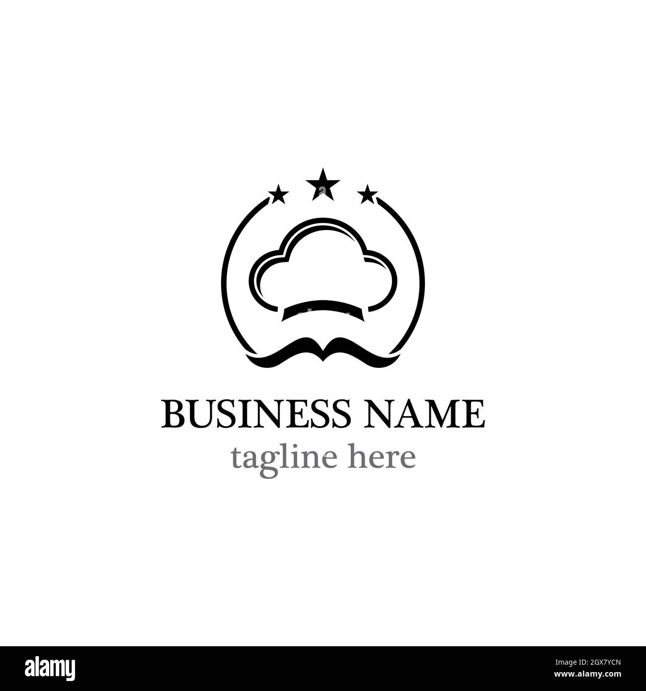 Icona vettore modello logo Chef Foto Stock