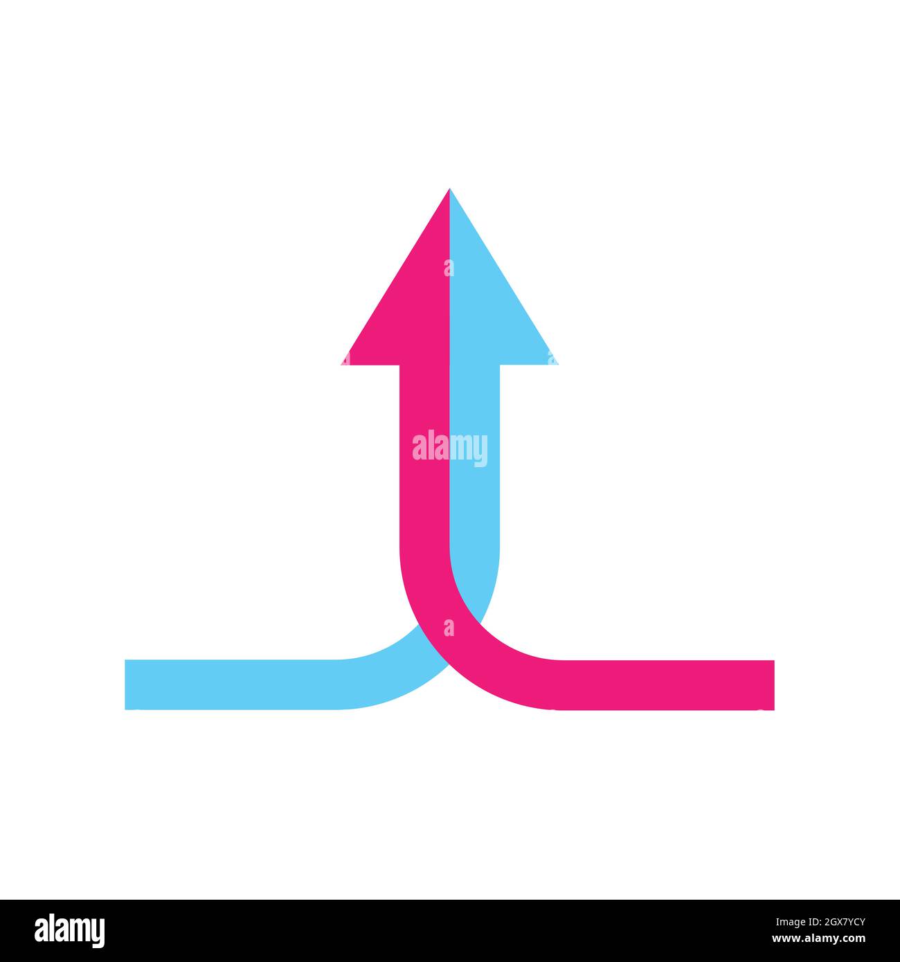 due frecce che uniscono icon vector collaborazione, partnership, alleanza, unendo e concetto di crescita per grafica design, logo, sito web, social media, mobi Illustrazione Vettoriale