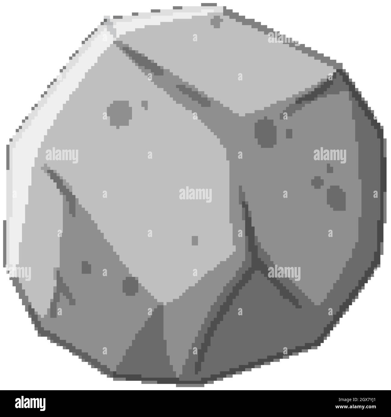 un meteorite di pietra isolato su sfondo bianco Illustrazione Vettoriale