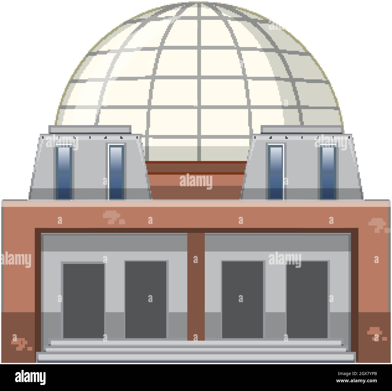 Edificio scientifico su sfondo bianco Illustrazione Vettoriale