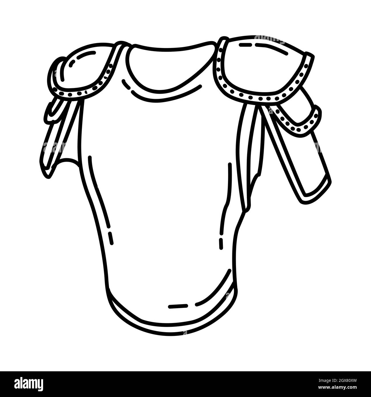 Armor Storia musulmana parte di oggetti storici musulmani disegno a mano icona set Vector. Illustrazione Vettoriale