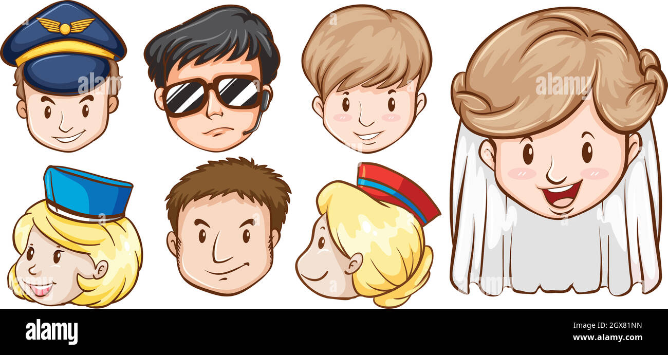 Uomo e donna che lavorano in compagnia aerea Illustrazione Vettoriale