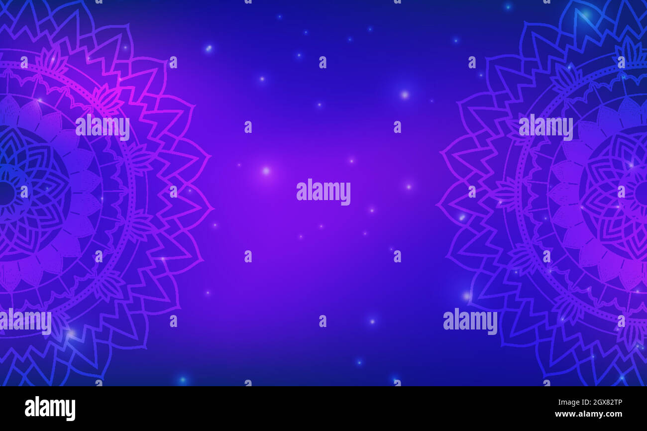 Modello di sfondo con disegni mandala Illustrazione Vettoriale