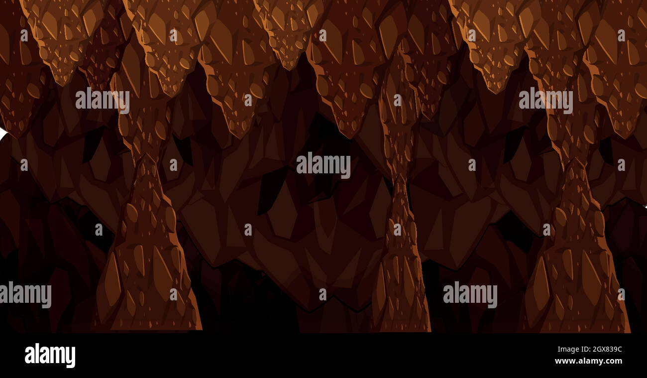 Modello di Grotta scura sotterranea senza giunture Illustrazione Vettoriale