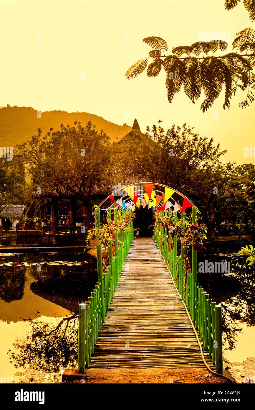 Sam montagna nel Delta del Mekong. Foto Stock