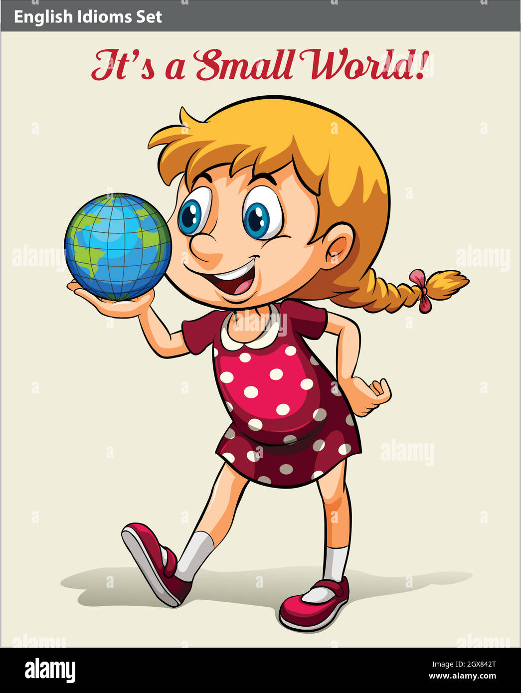Una giovane ragazza che tiene il globo Illustrazione Vettoriale