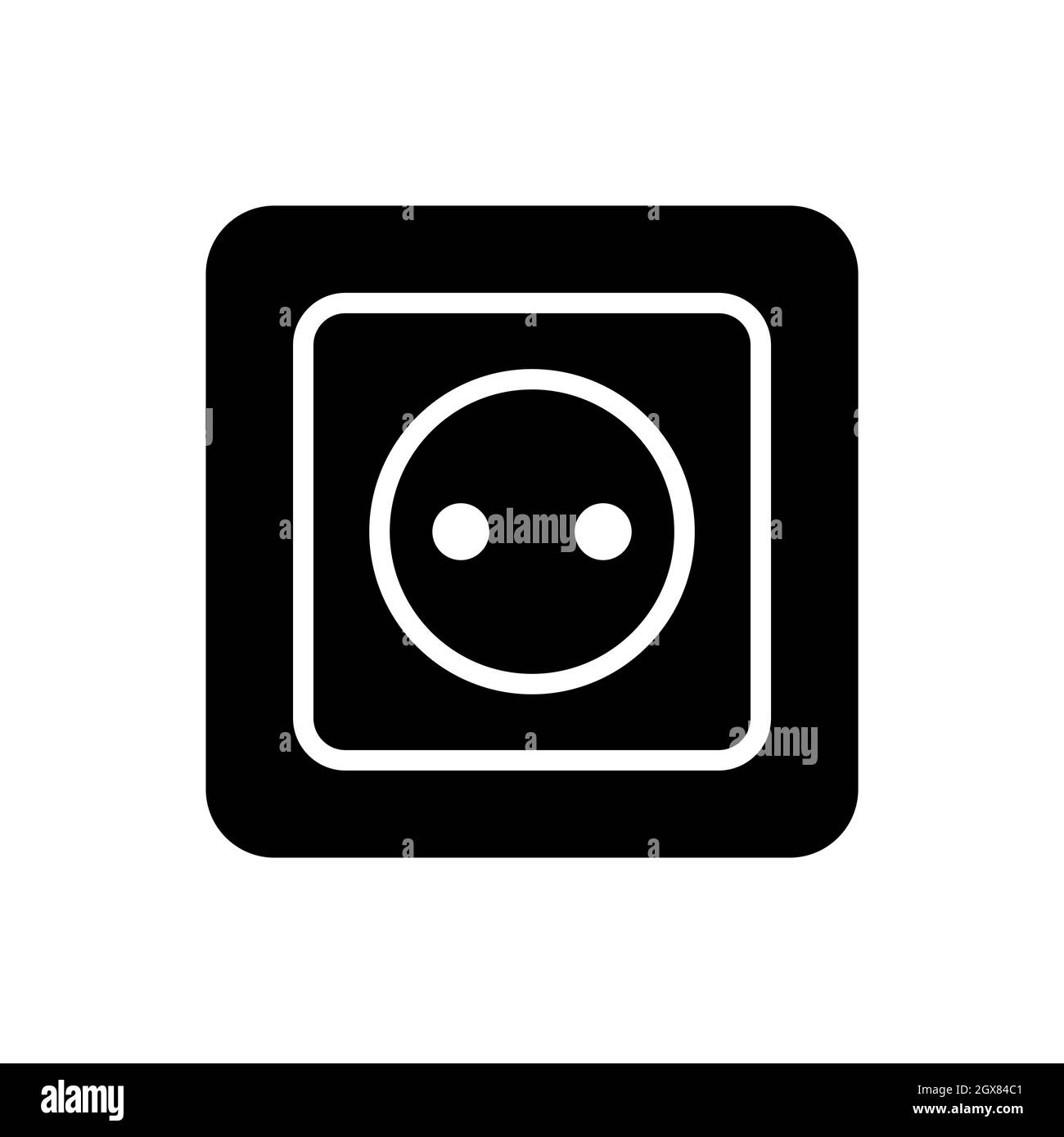 Icona flat glyph vettoriale di uscita elettrica. Costruzione, riparazione Illustrazione Vettoriale