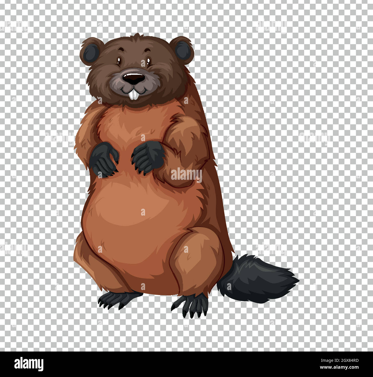 Beaver su sfondo trasparente Illustrazione Vettoriale