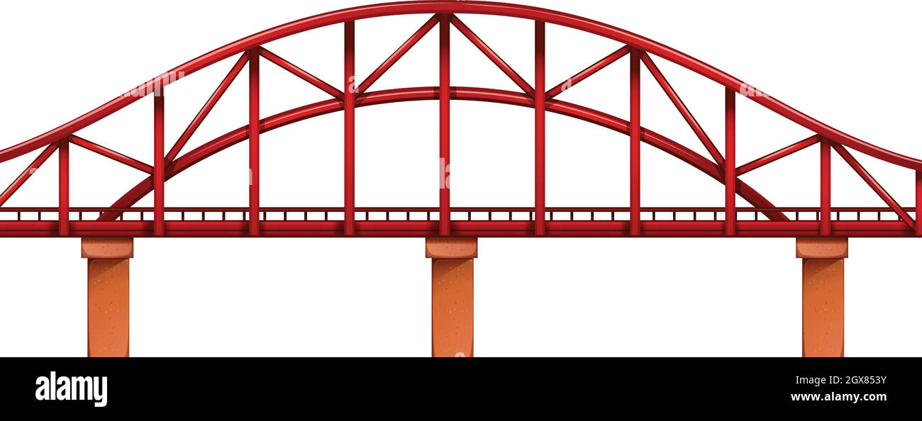 Un ponte rosso Illustrazione Vettoriale