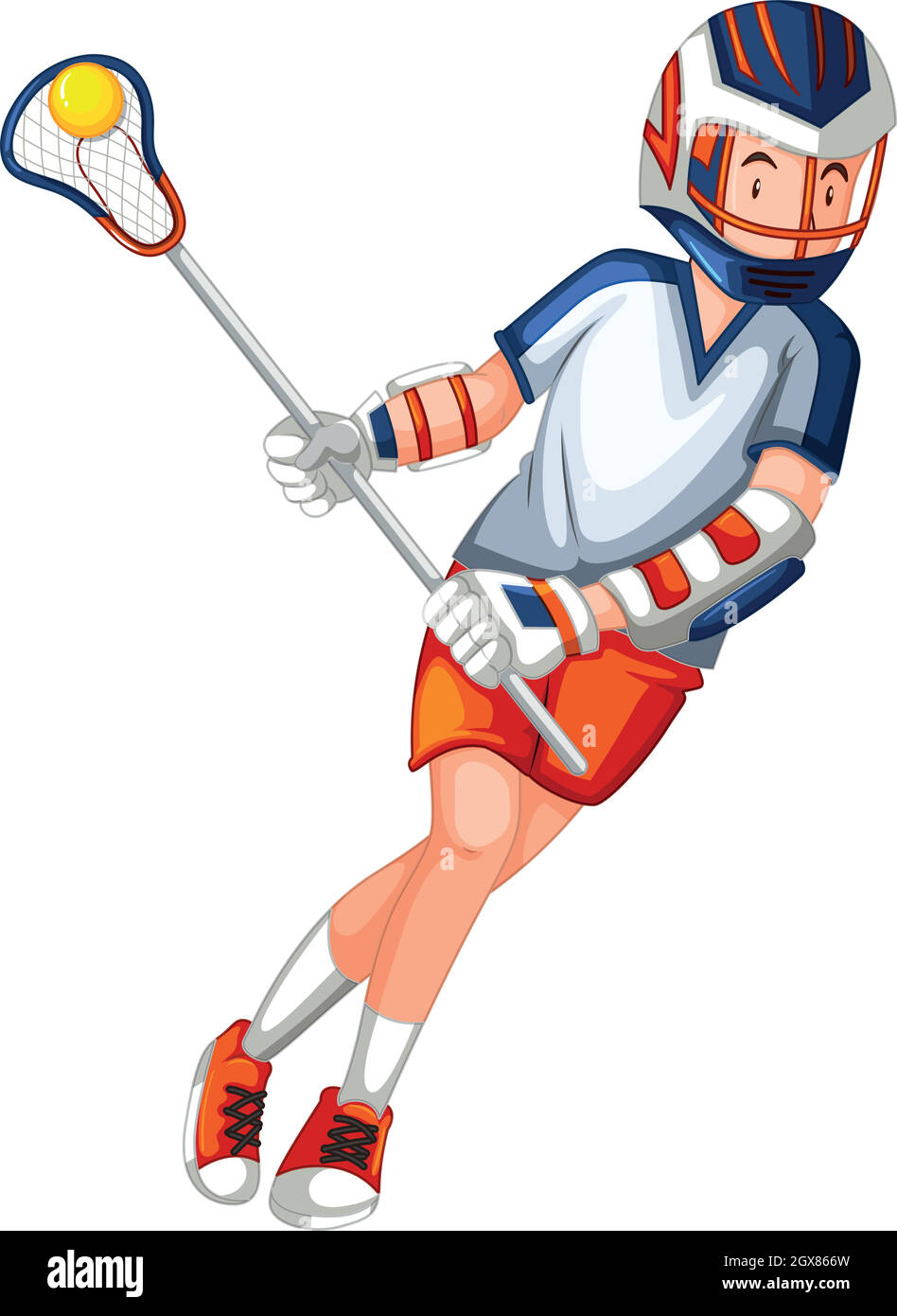 Un personaggio di hockey maschile Illustrazione Vettoriale