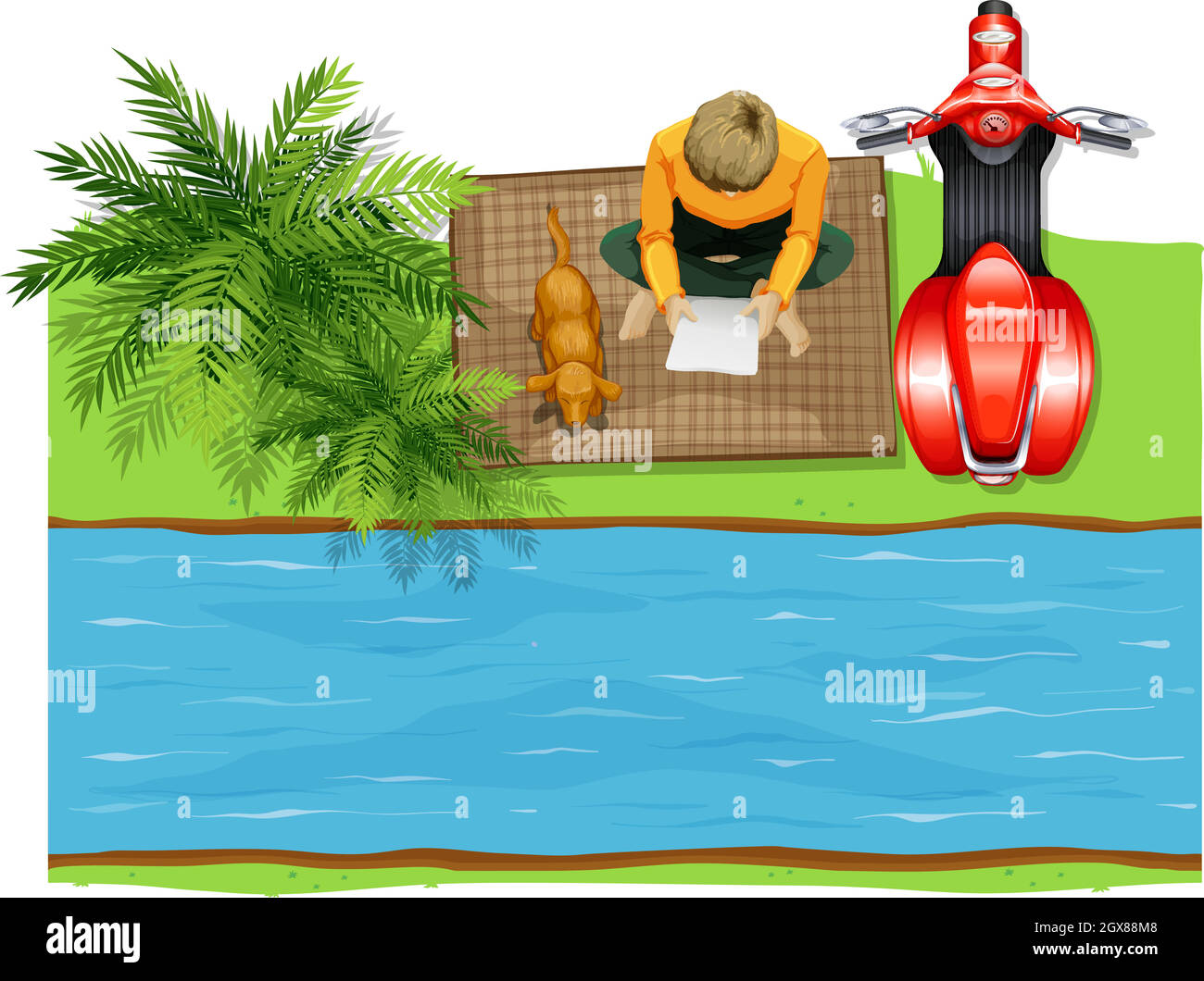 Prospettiva aerea del fiume Immagini Vettoriali Stock - Alamy