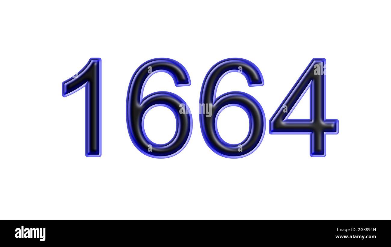 sfondo bianco effetto 3d blu a 1664 numeri Foto Stock