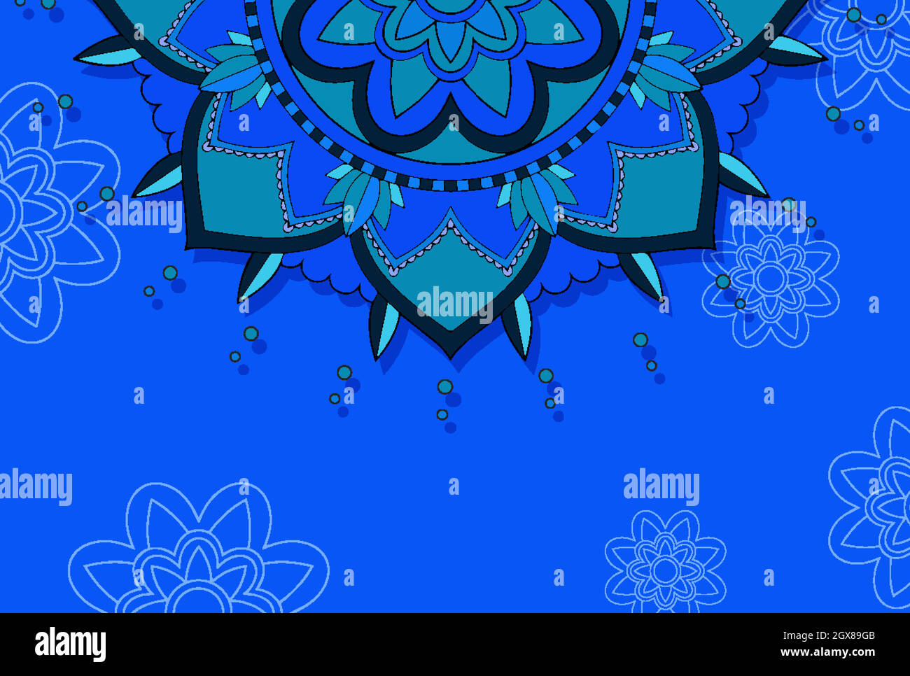 Modello di sfondo con disegni mandala Illustrazione Vettoriale