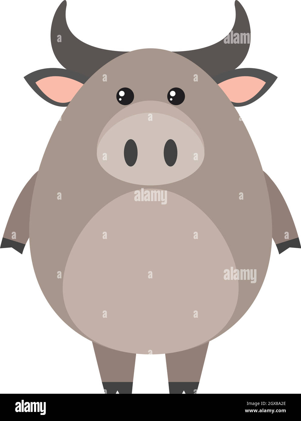 Buffalo con corpo rotondo Illustrazione Vettoriale