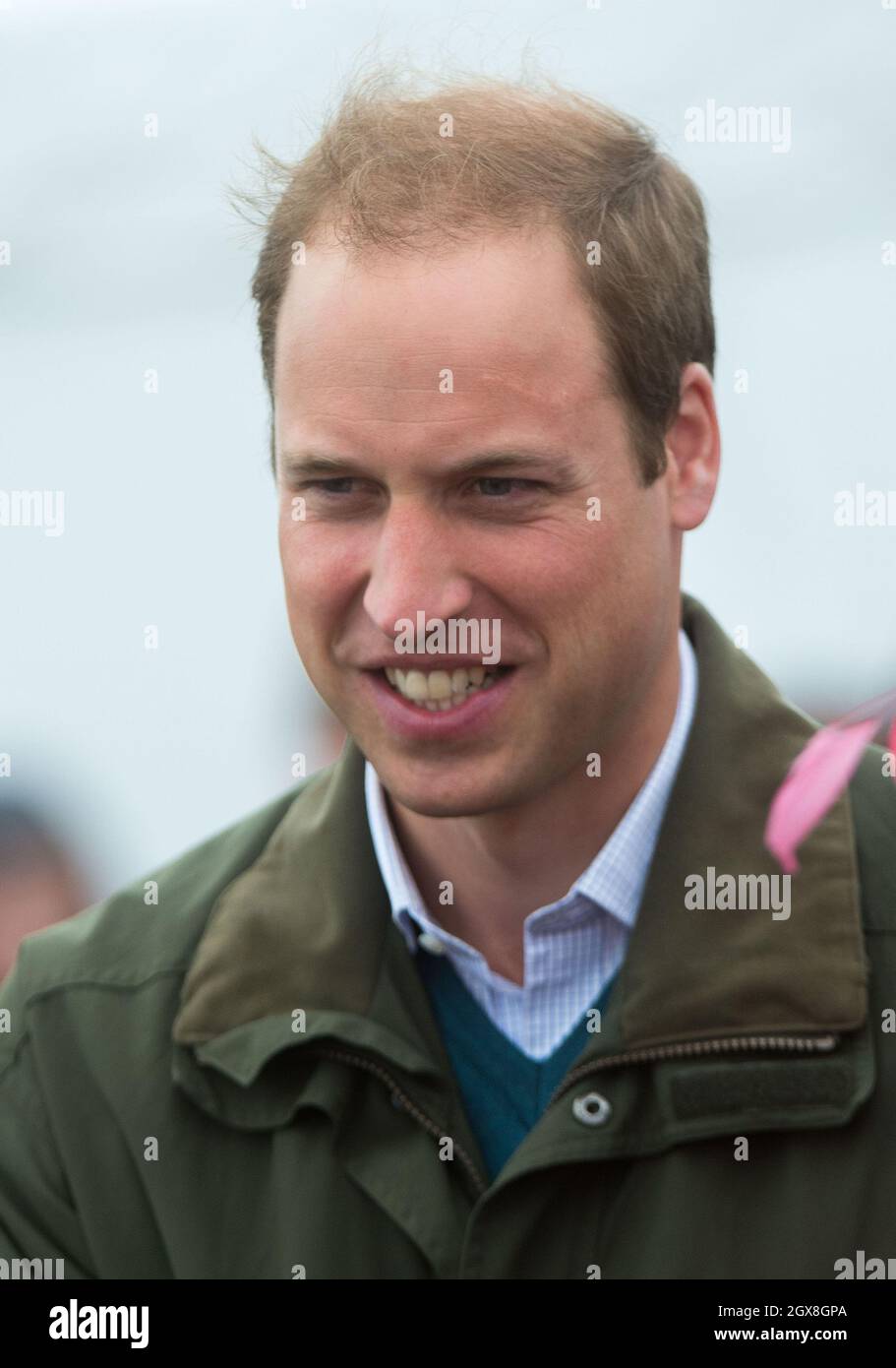 Il Principe William, Duca di Cambridge visita il 14 agosto 2013 l'Anglesey Agricultural Show. Questo è il primo impegno ufficiale del Principe dalla nascita del figlio Principe Giorgio di Cambridge il mese scorso. Foto Stock