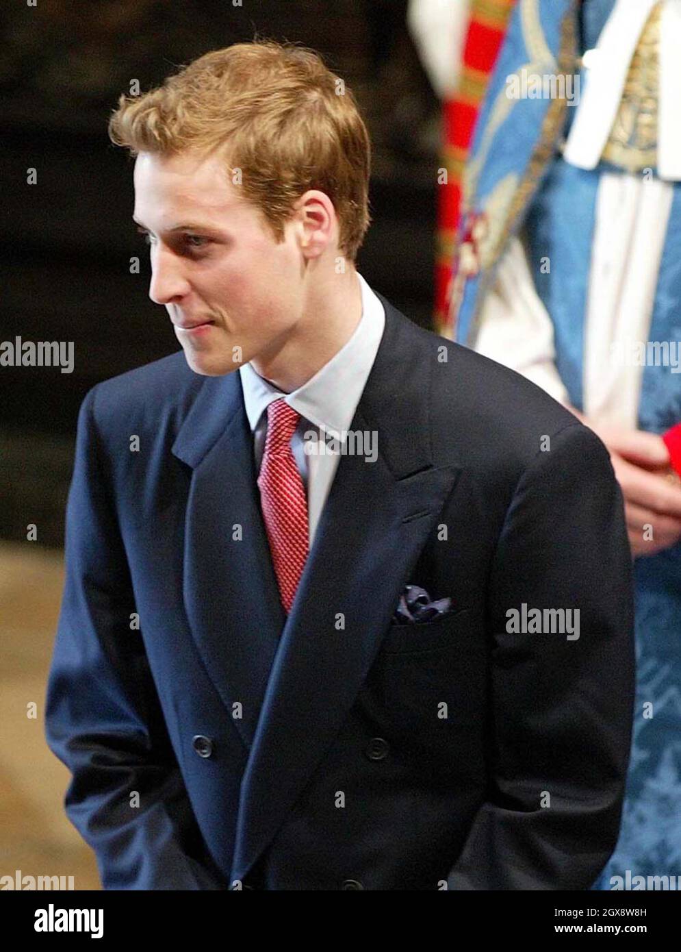 Il Principe William all'Abbazia di Westminster per celebrare il 50° anniversario dell'incoronazione. Royals, mezza lunghezza, abito Foto Stock