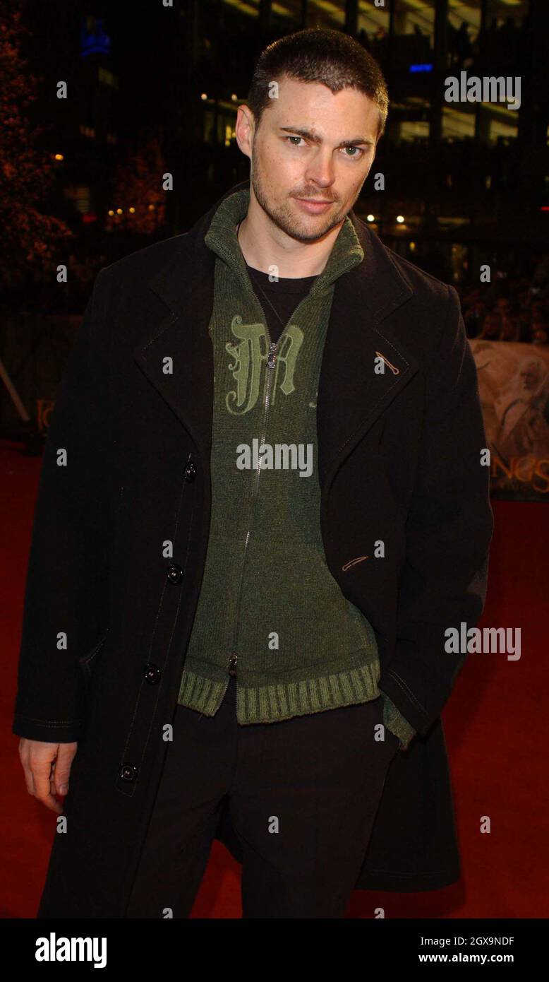 Karl Urban alla Premiere europea di 'Signore degli anelli - il ritorno del re' al Sony Centre, Potsdamer Platz, Berlino. Foto Stock