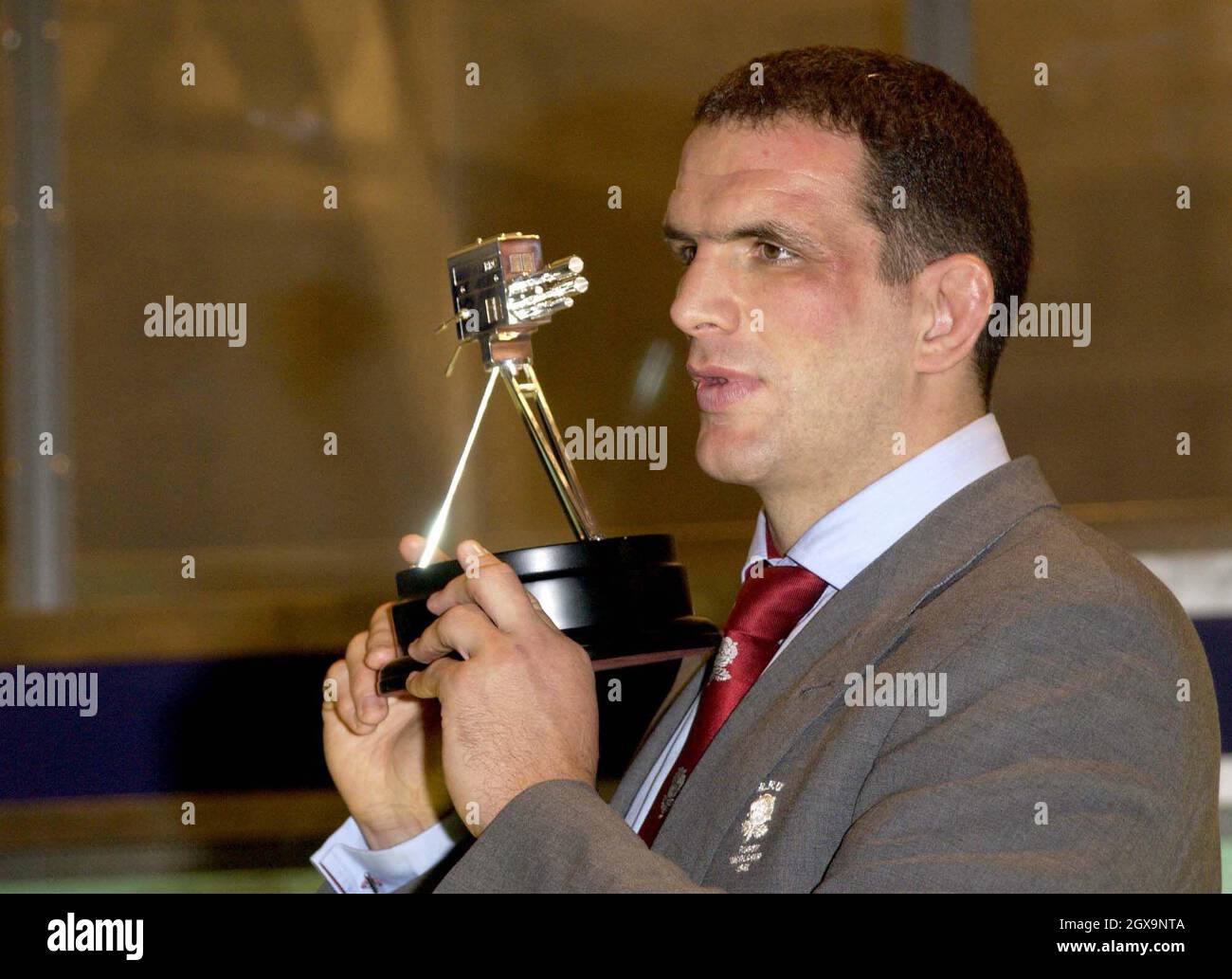 Martin Johnson, capitano della Union di Rugby inglese, alla BBC Sports Personality of the Year 2003 tenutasi al BBC TV Centre di Londra. Foto Stock