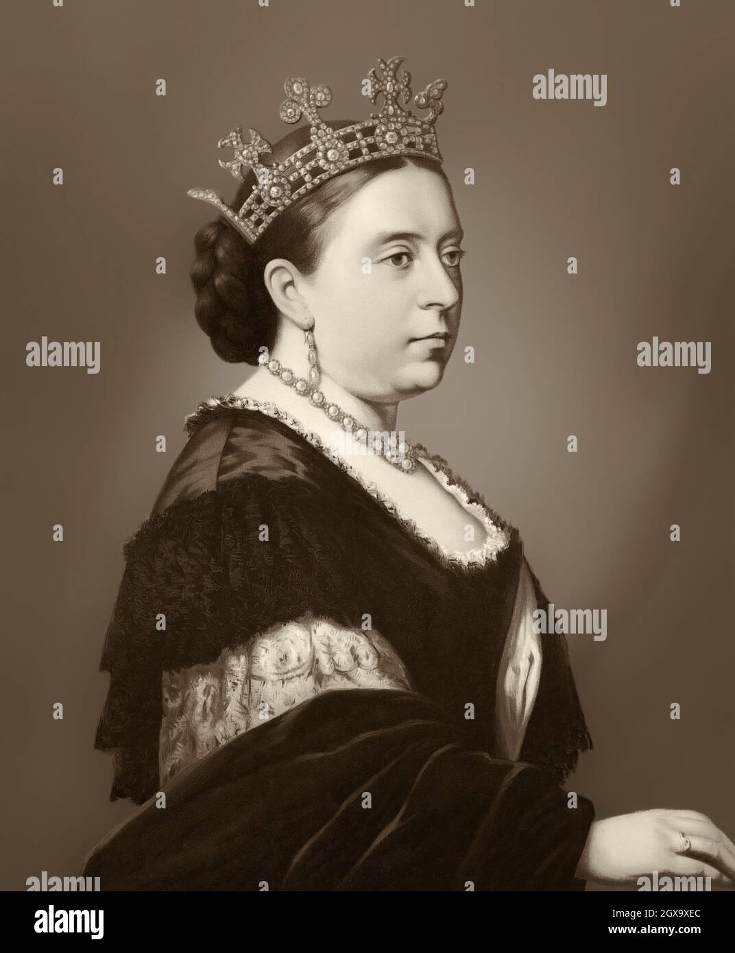 La regina Victoria o Alexandrina Victoria, 1819 - 1901, la Regina del Regno Unito di Gran Bretagna e Irlanda, Empress of India Foto Stock