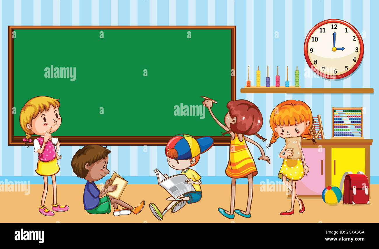 I bambini imparano in classe Illustrazione Vettoriale