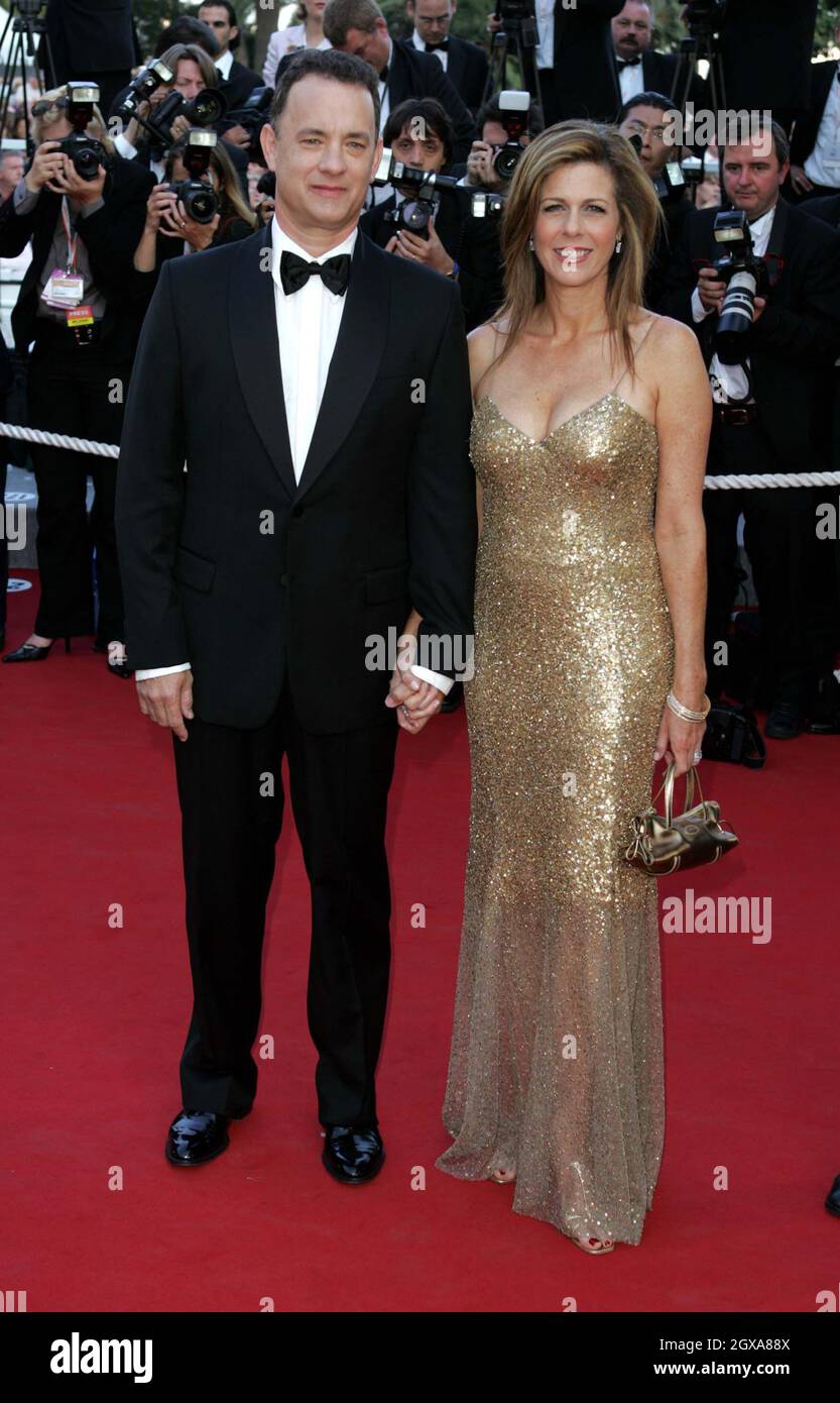 Tom Hanks alla prima dei Ladykillers, parte del Festival del Cinema di Cannes 2004. Doug Peters/allactiondigital Foto Stock