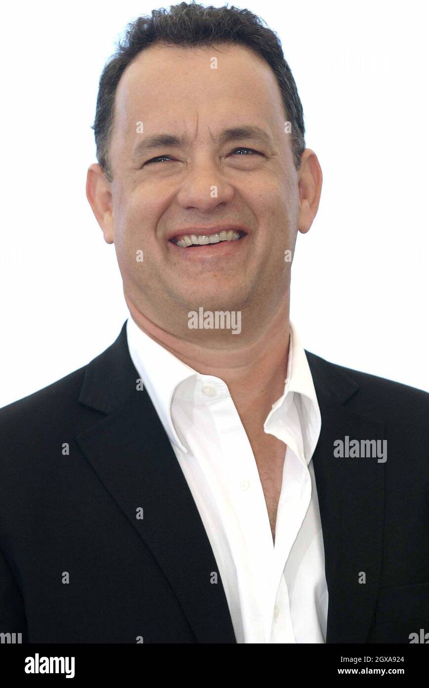 Tom Hanks ad una fotocall per il suo film The Ladykillers, parte del Festival del Cinema di Cannes 2004, Francia Foto Stock
