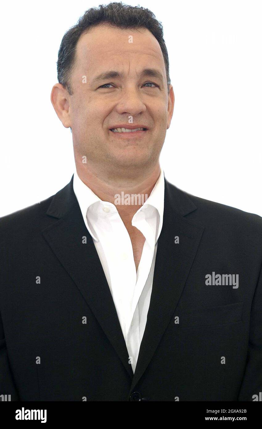 Tom Hanks ad una fotocall per il suo film The Ladykillers, parte del Festival del Cinema di Cannes 2004, Francia Foto Stock
