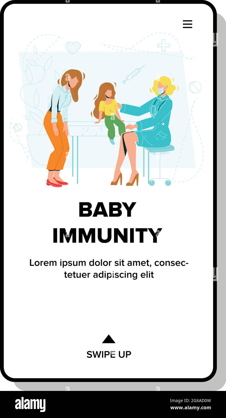 Baby Immunity Exquisendo Doctor in Clinic Vector Illustrazione Vettoriale