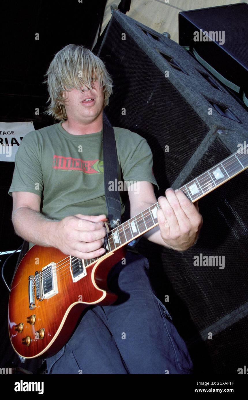 Yellowcard si esibirà come parte del Warped Tour al Thunderbird Stadium di Vancouver, Canada. Foto Stock