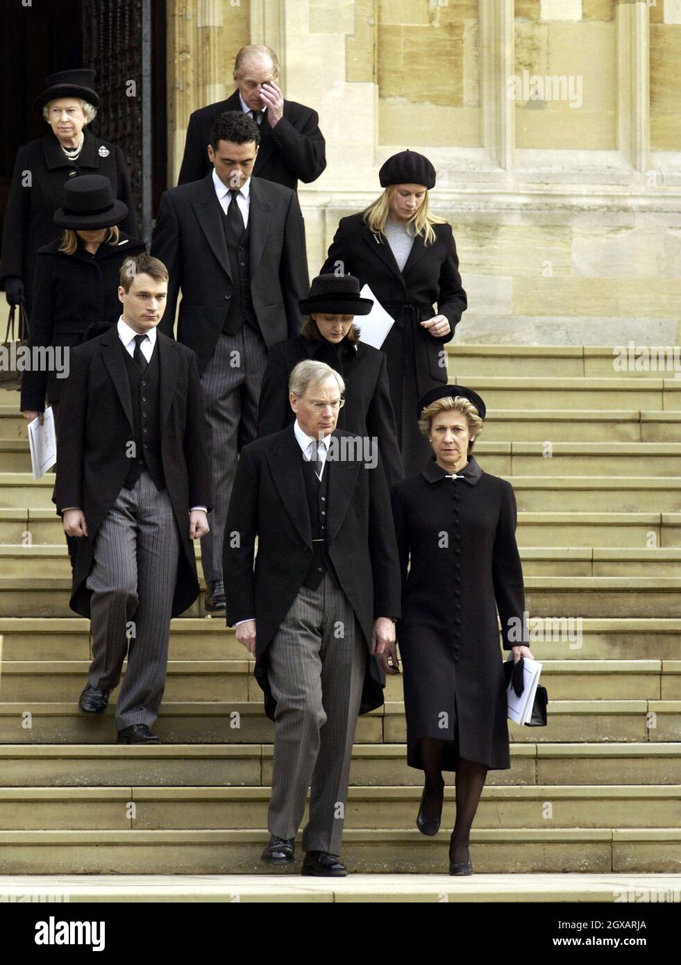 Duca e Duchessa di Gloucester con lutto al funerale della Principessa Alice alla Cappella di St. Georges Windsor Foto Stock