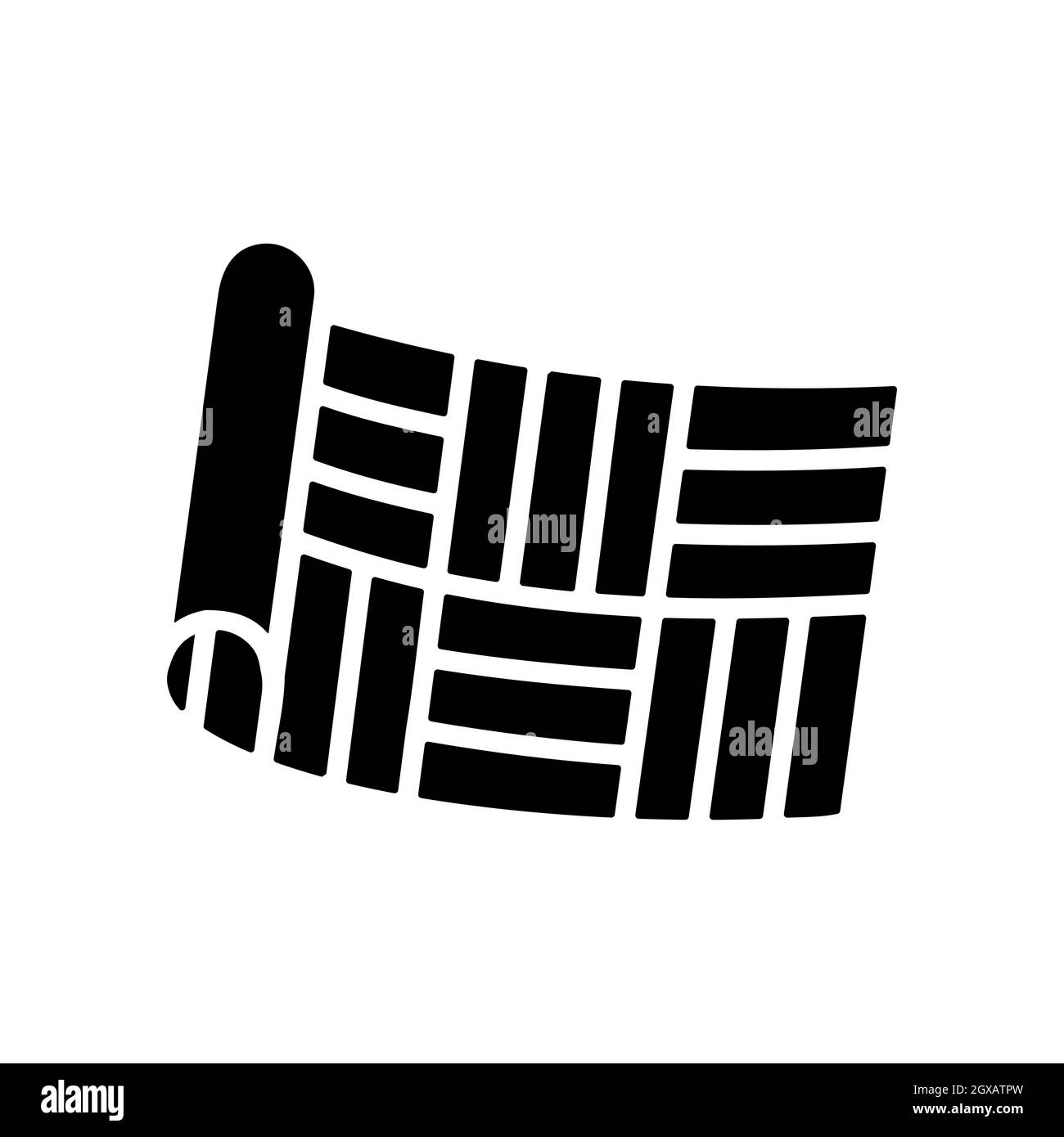 Icona glifo piatto vettore a rulli linoleum. Costruzione, riparazione Illustrazione Vettoriale