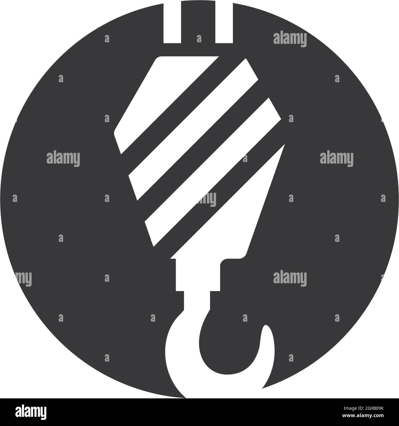 Modello vettoriale logo gancio gru Illustrazione Vettoriale