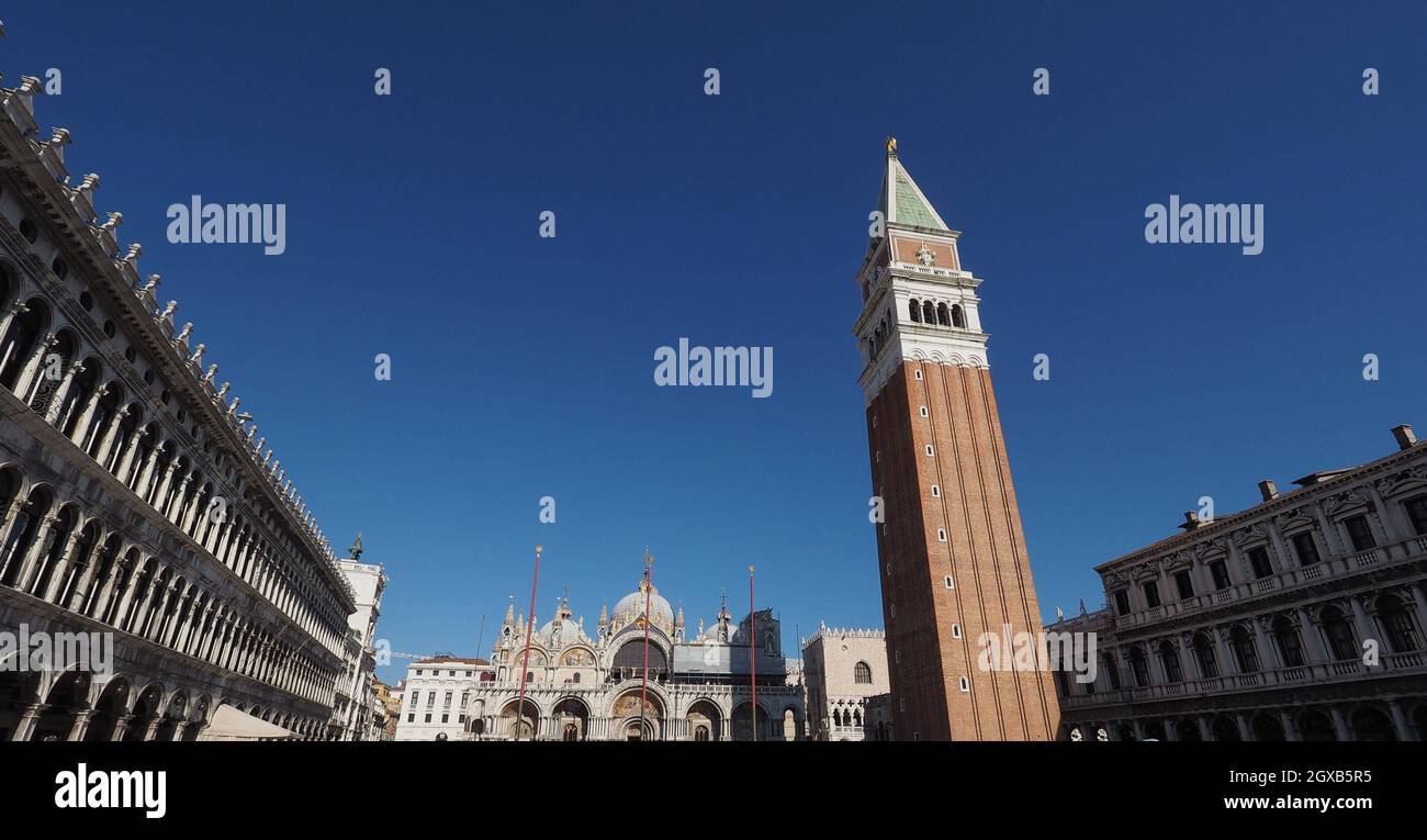 Piazza San Marco (che significa Piazza San Marco) a Venezia, Italia. Foto Stock
