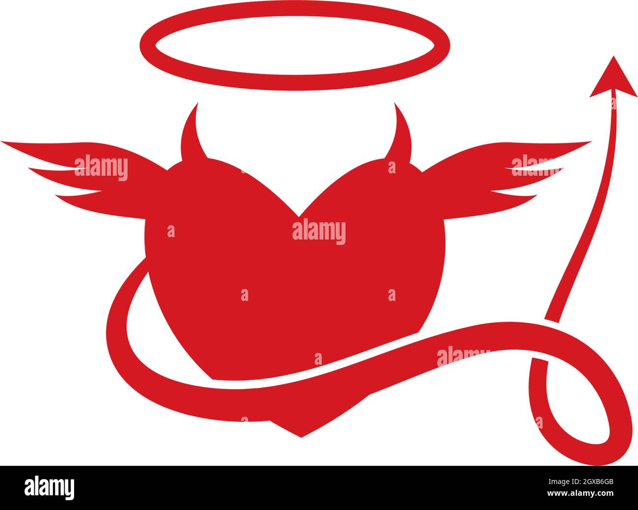 Modello vettoriale del logo del diavolo cardiaco Illustrazione Vettoriale