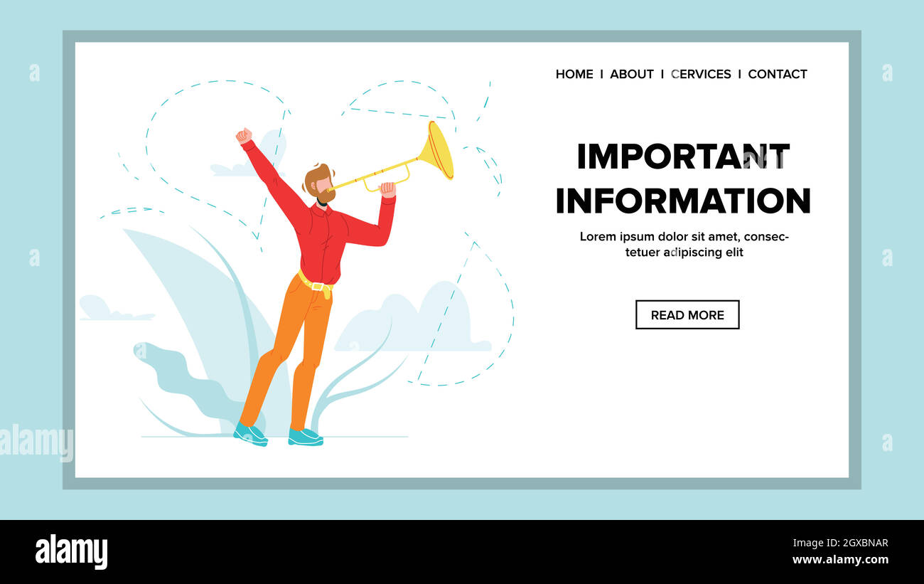 Informazioni importanti Trumpeter Trumpet Vector Flat Illustration Illustrazione Vettoriale Informazioni importanti Trumpeter Trumpet Vector Flat Illustration Illustrazione Vettoriale