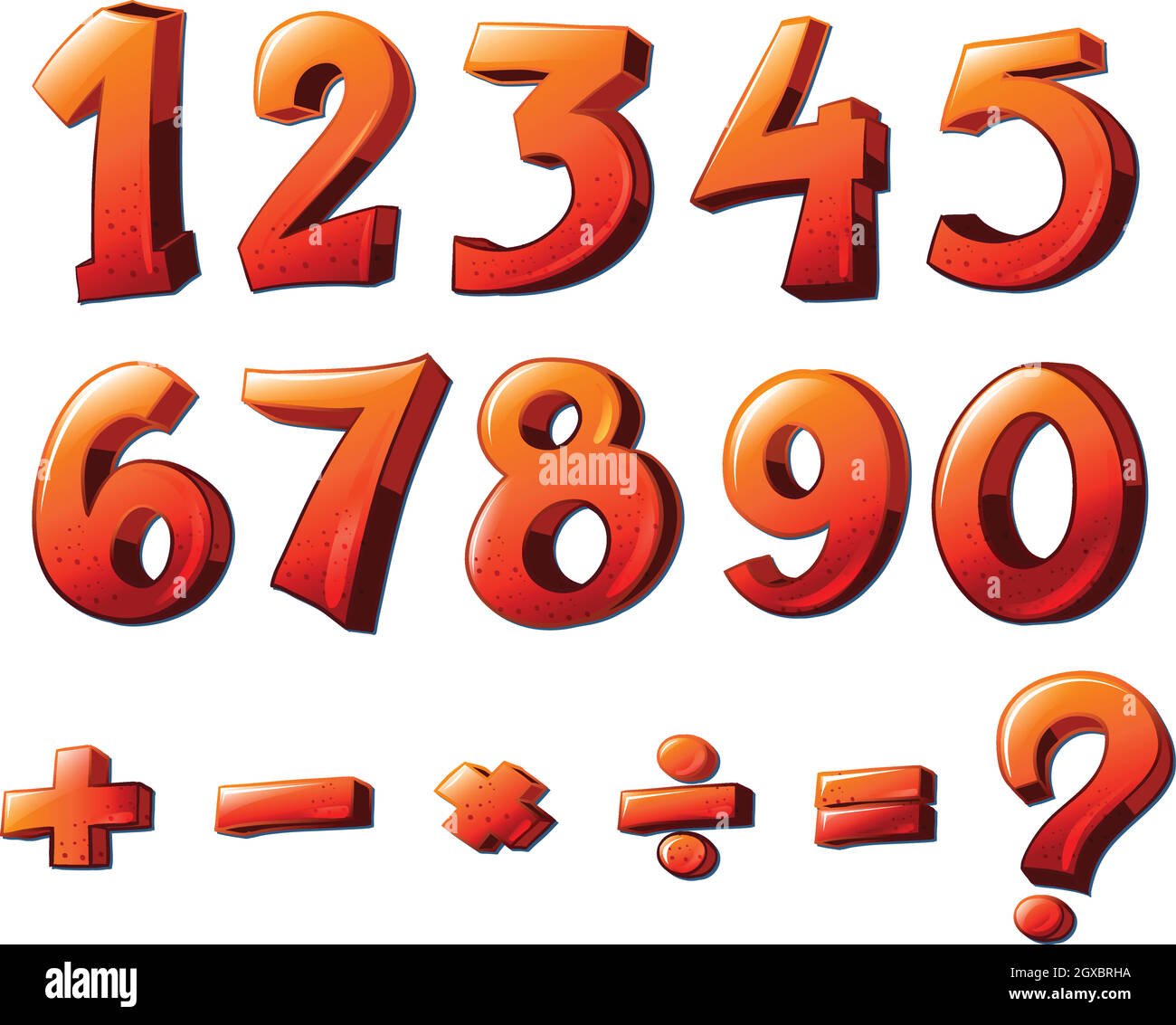 Numeri e simboli matematici Illustrazione Vettoriale