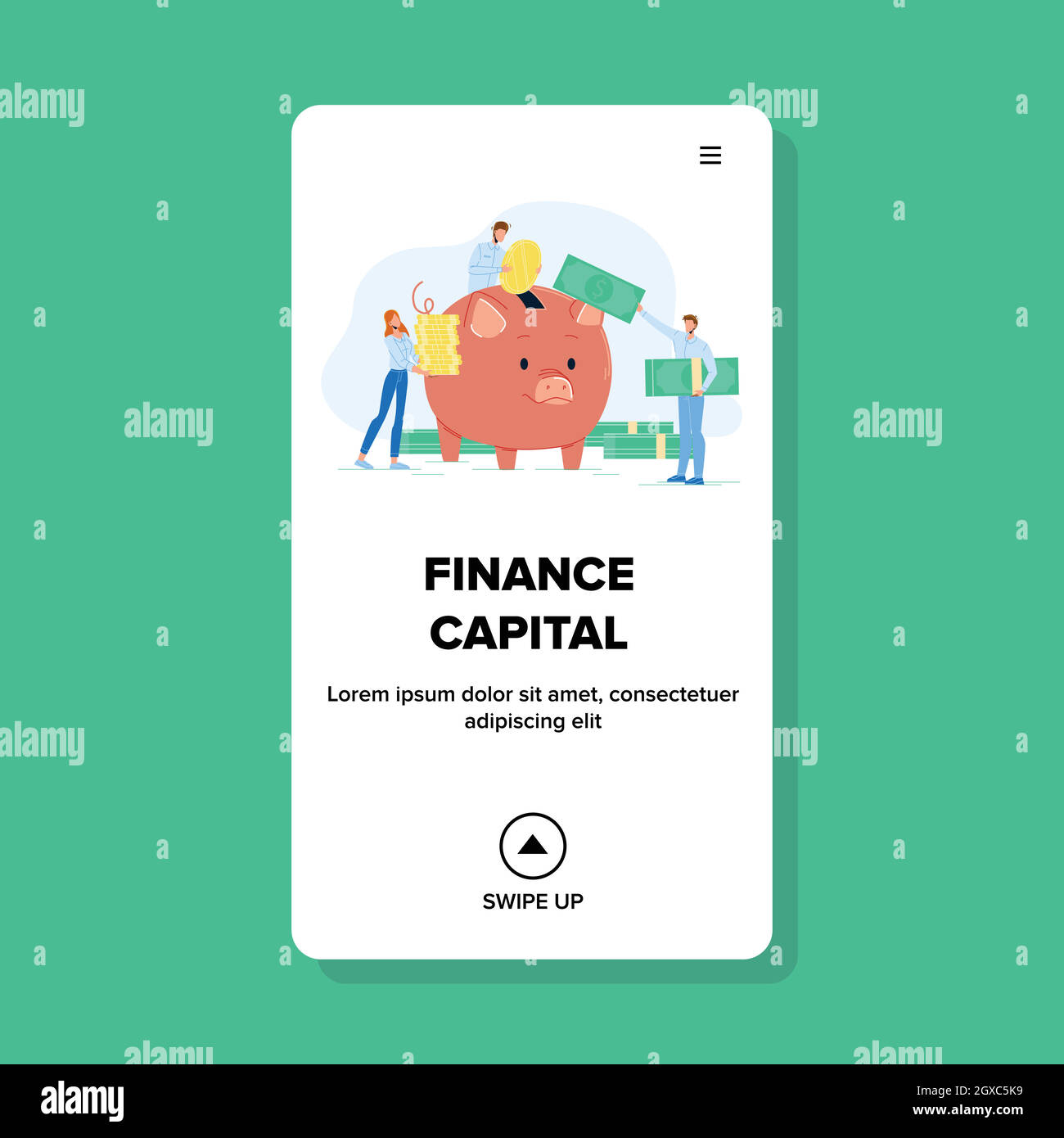 Illustrazione del capitale finanziario e del vettore di investimento collettivo Illustrazione Vettoriale