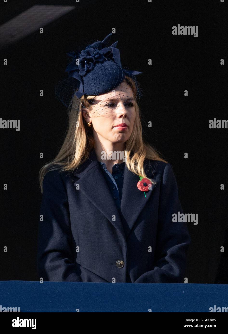 Carrie Symonds, partner del primo ministro britannico Boris Johnson, partecipa all'annuale Memoriale della domenica della memoria al Cenotaph di Londra il 10 novembre 2019. Foto Stock