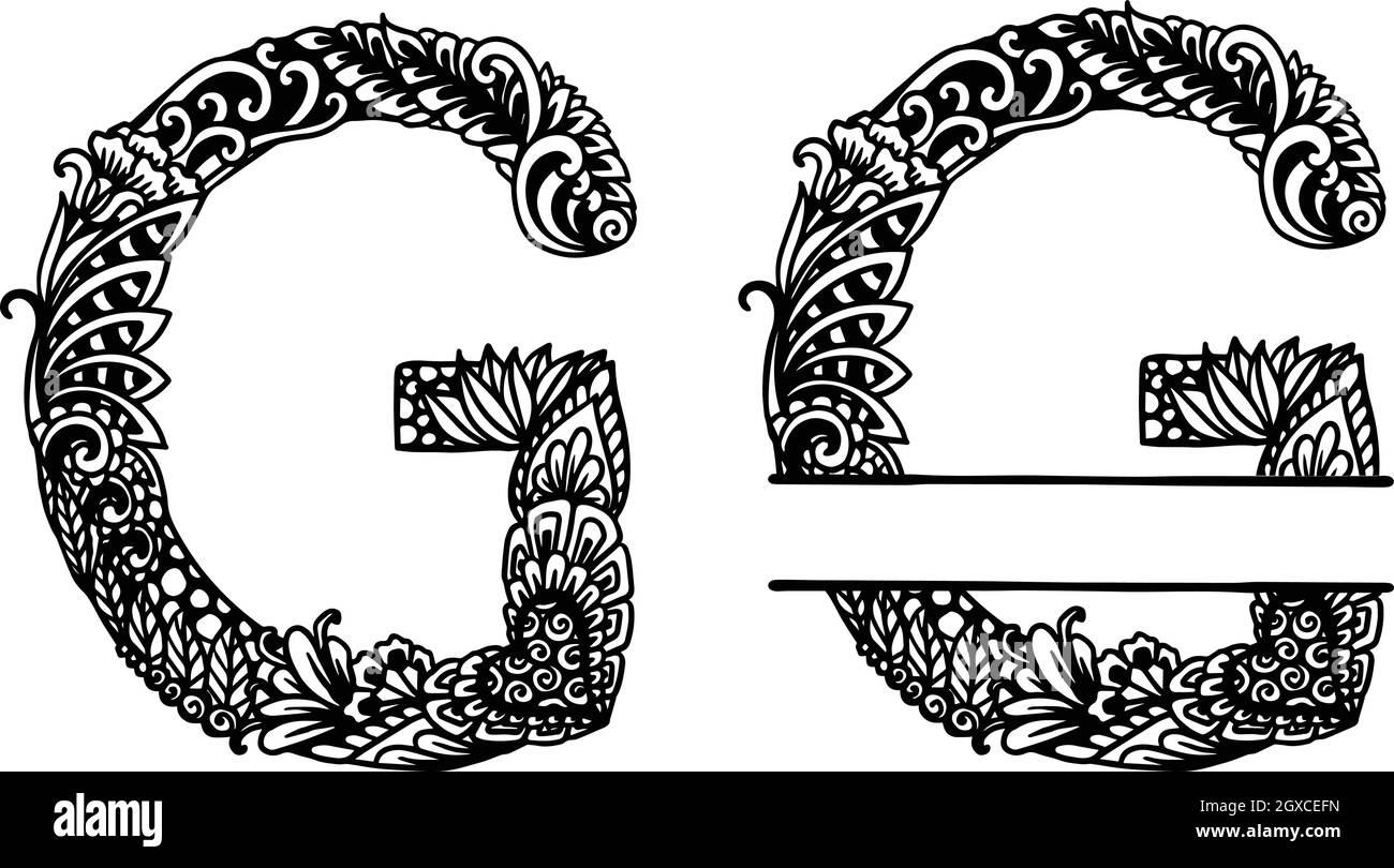 Lettera G disegnata a mano per l'elemento di disegno. Illustrazione vettoriale Immagine e Vettoriale - Alamy