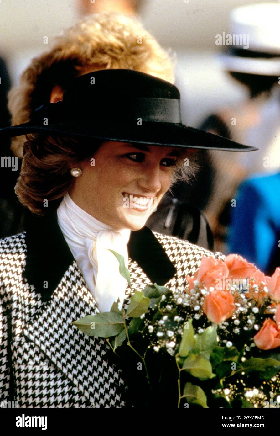 Principessa Diana durante una visita in tedesco nel 1987 Foto Stock