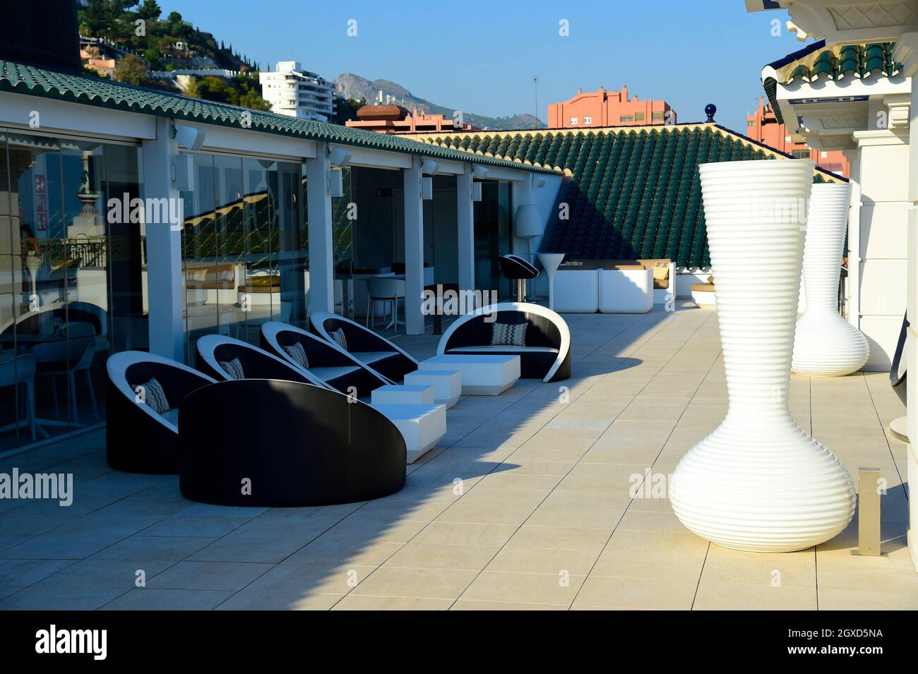 Il tetto dell'hotel Gran Miramar a Malaga, Spagna. Foto Stock