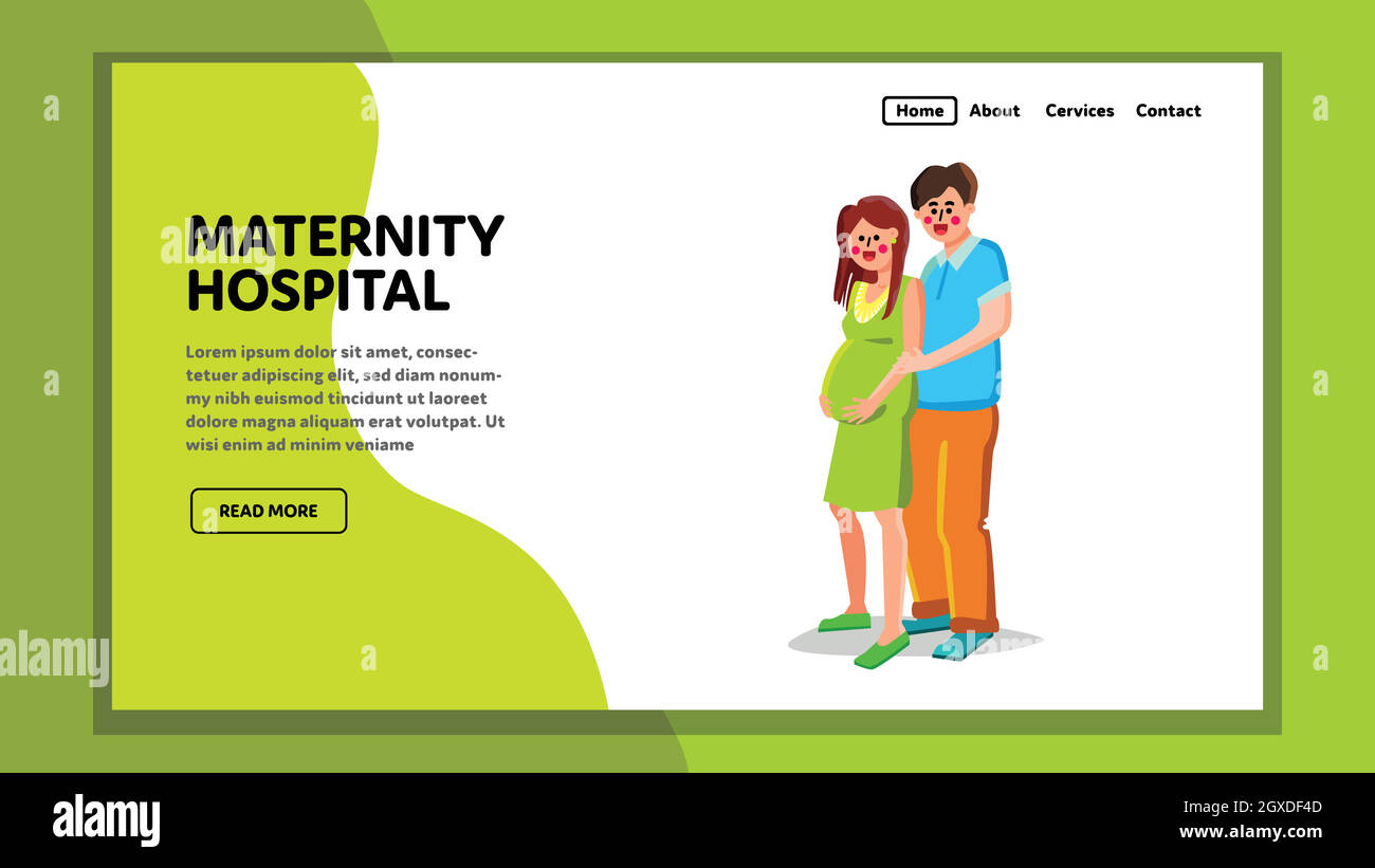 Maternità Ospedale consultazione genitori Vector Flat illustrazione Illustrazione Vettoriale