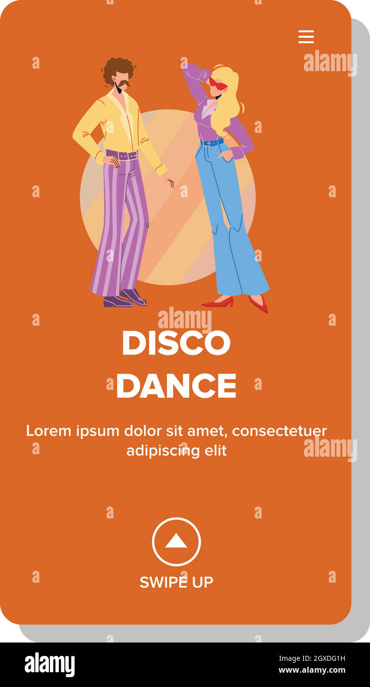 Discoteca Dance retro Style Party nel Nightclub Vector Illustrazione Vettoriale