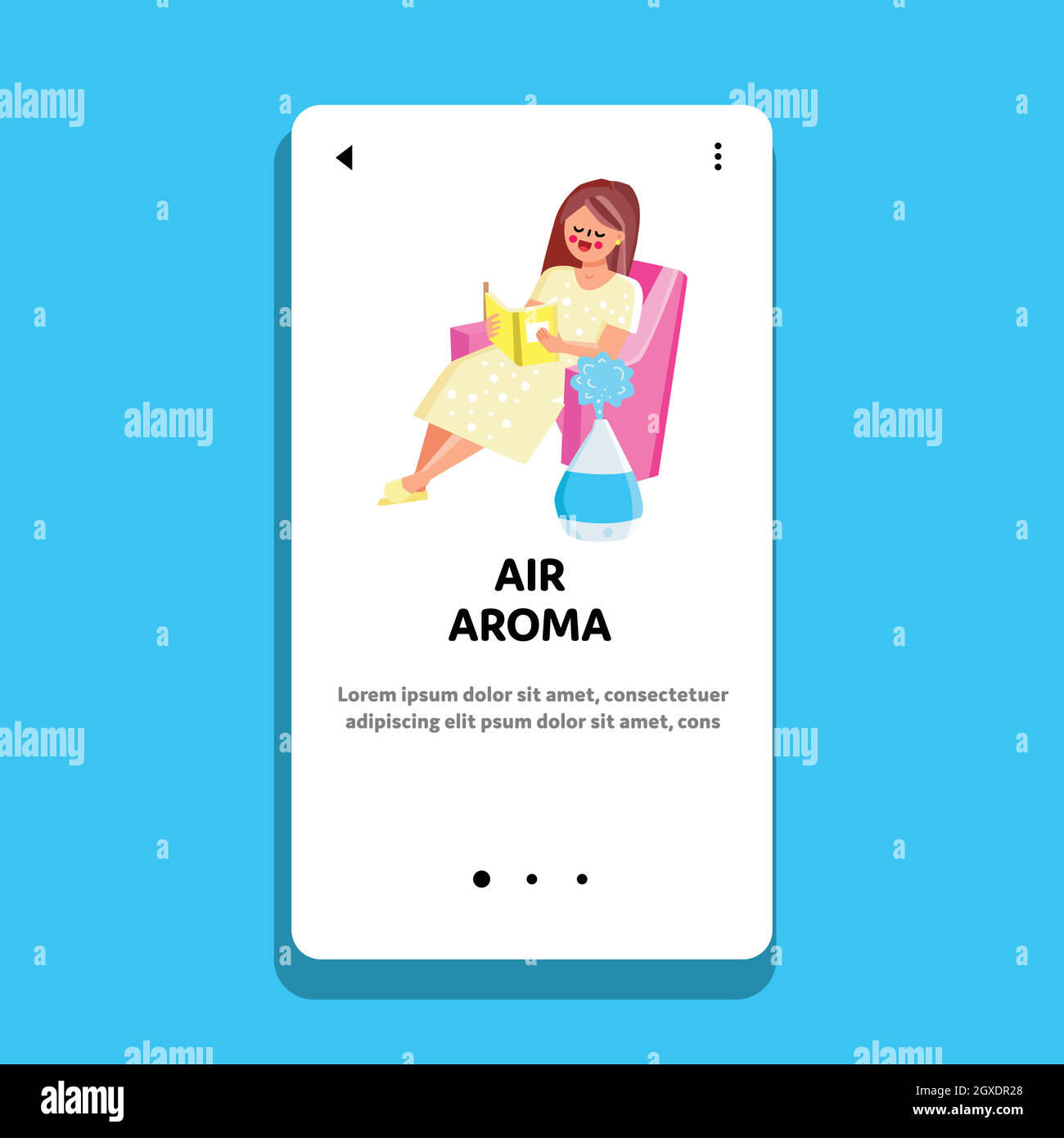 Air Aroma Home Purifier Appliance in Room Vector Illustrazione Vettoriale