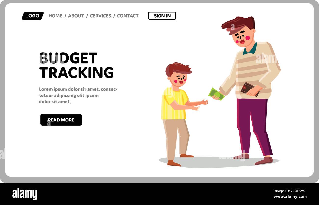 Family Budget Tracking e Finance Accounting Vector Illustrazione Vettoriale