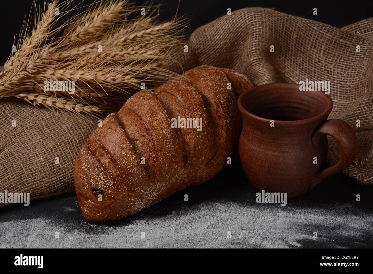 Composizione con varietà di pane Foto Stock