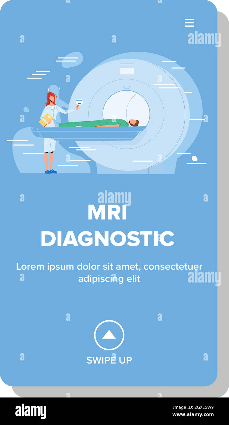 Illustrazione del vettore del cabinet per procedure ospedaliere di diagnostica RM Illustrazione Vettoriale