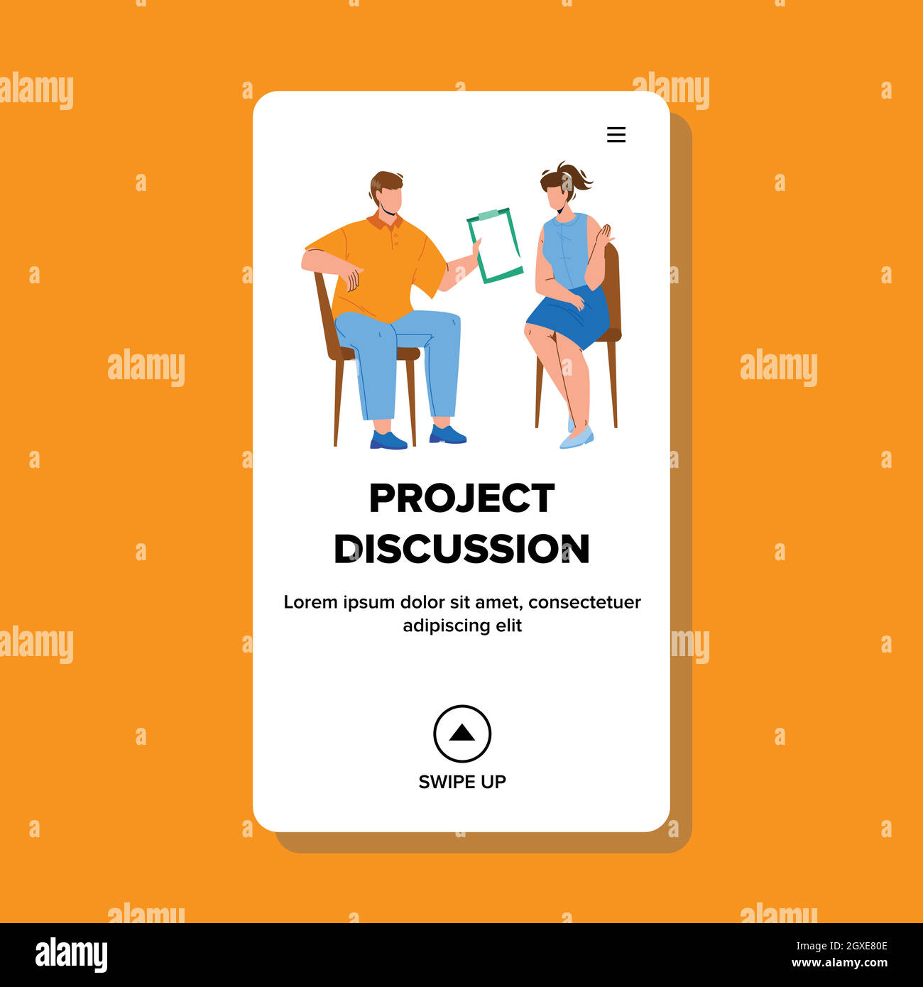 Project Discussion Business Occupation Vector Illustrazione Vettoriale